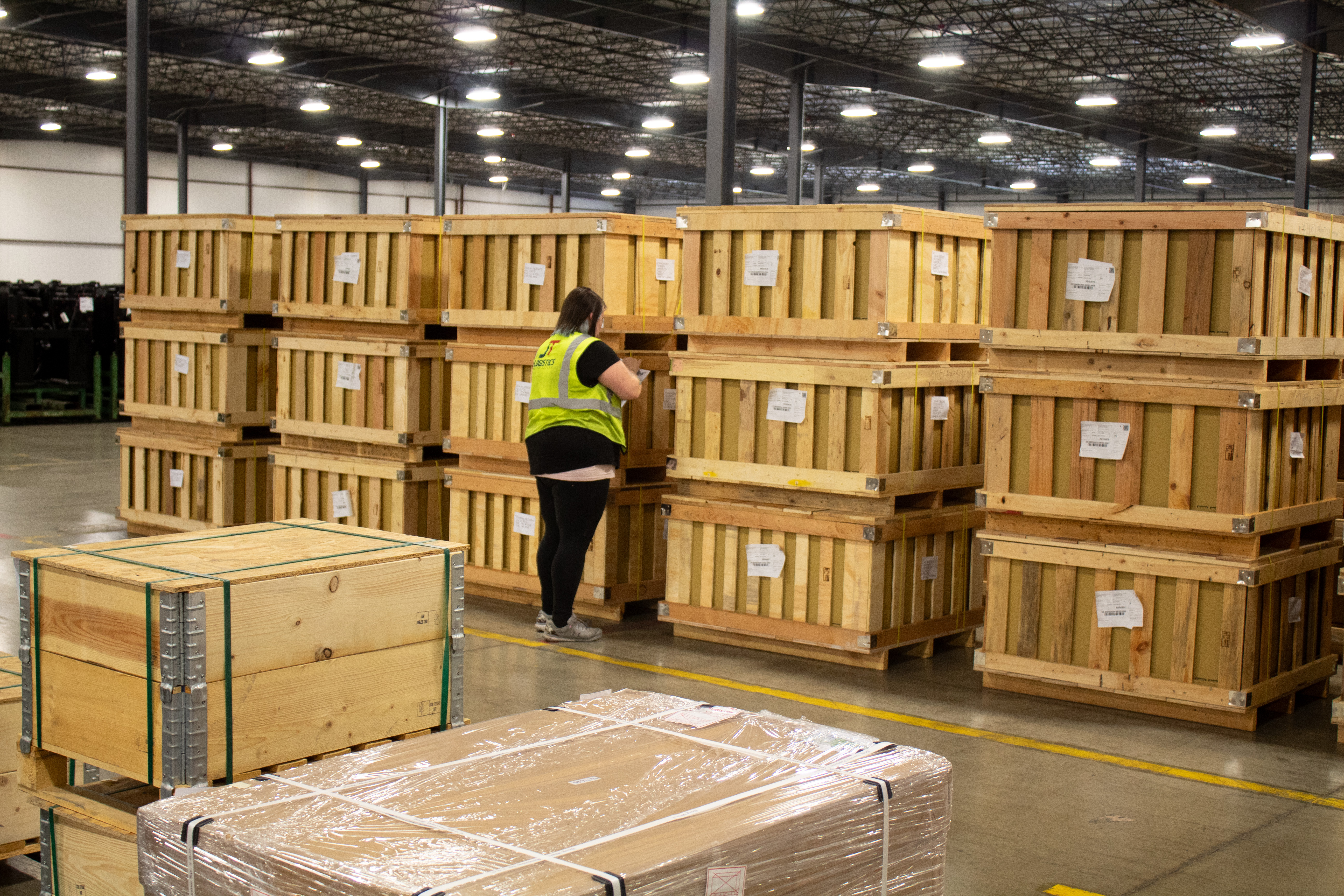 Worker with product—Grinnell